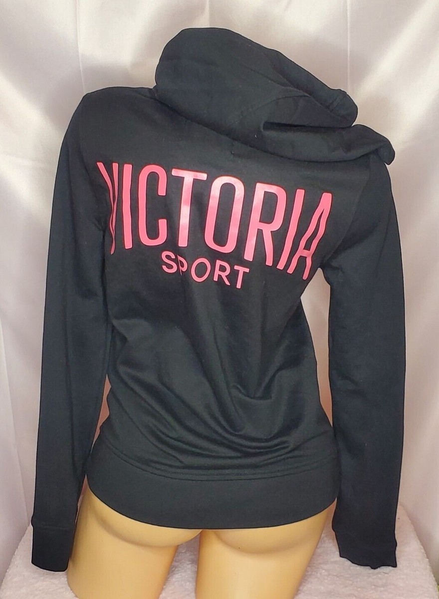Victoriau0026#039;s Secret Victoria Sport Full Zip Hoodie Black Slim Fit XSmall  NWT | eBay
