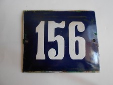 VINTAGE nice Blue Enamel Sing door number 50's number 156