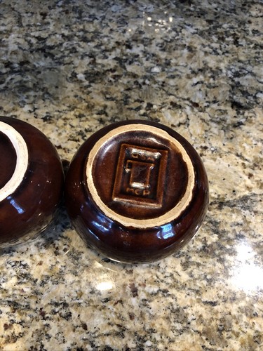 Vtg McCOY POTTERY USA Brown Drip Glaze Creamer & Sugar Bowl MCP - Picture 4 of 7