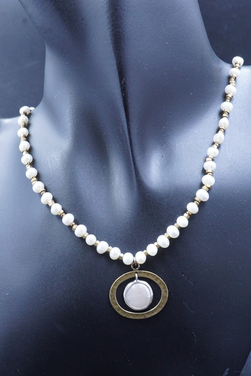 SILPADA~N1894~Go Coastal Pearl, Brass & Sterling Silver