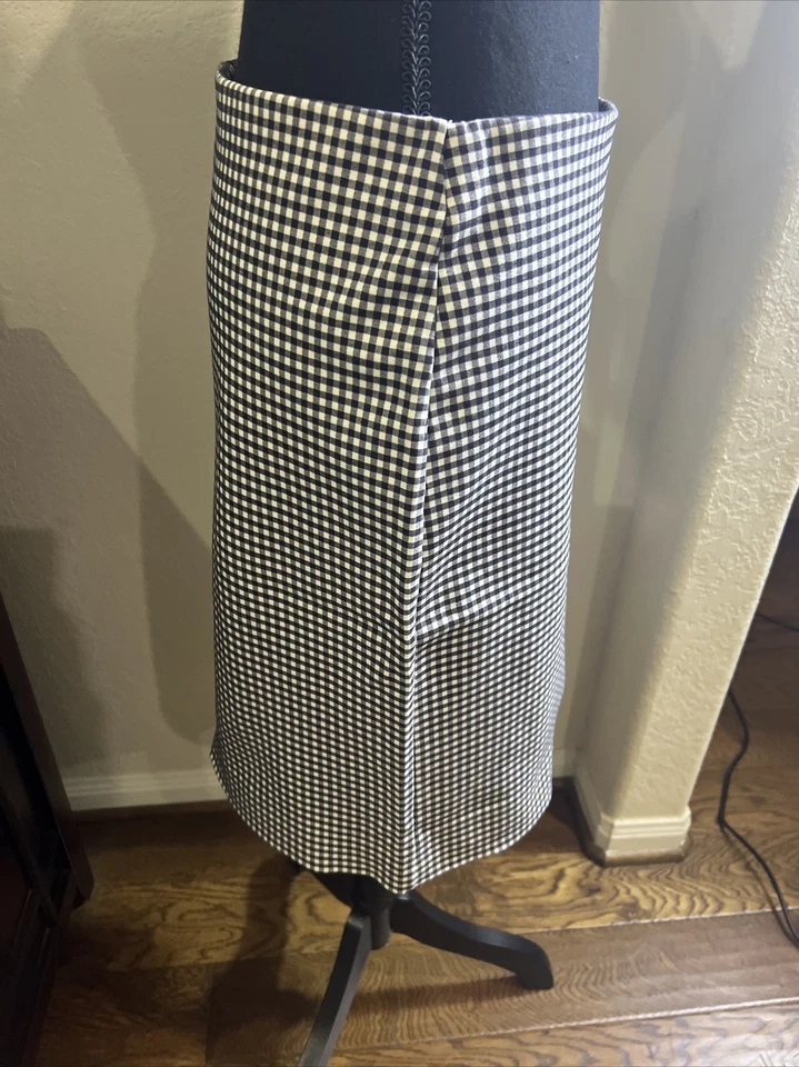 Karen Kane Bias Cut Black Check Skirt Knee Length Sz M Foto 2 de 4
