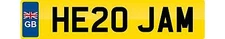 PRIVATE NUMBER PLATE JAM JAMES JAMIE JAMS HERO HE20 JAM CHERISHED REGISTRATION