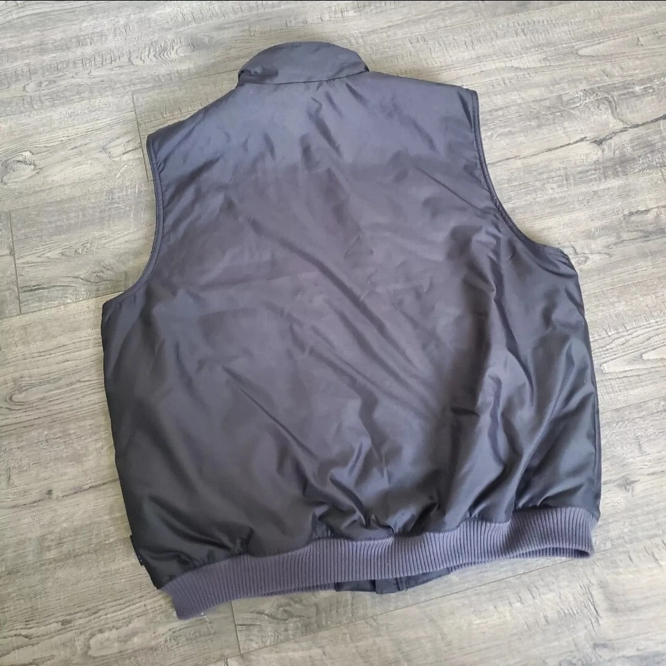 Винтажный мужской черный и темно-серый флисовый зимний жилет Chaps Ralph Lauren с подкладкой XL - Изображение 2 из 4