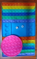 2 PC Silicone Pops Bubble Sensory Fidget Stress Relief Toy Round Tie Dye Game