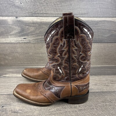 Cuatralba Brown Leather Embroidered Boho Western Cowboy 