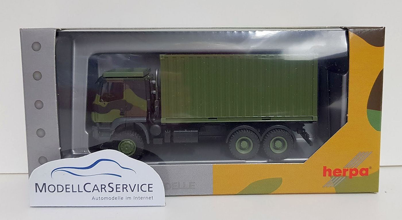 Herpa-Minitanks 1/87: 746793 Iveco Trakker 6x6 mit 20 ft. Container ""Bundeswehr""