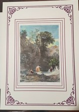 Xilografia acquarellata Primolano val sugana Adolf Closs italia 1874