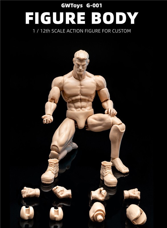 GWToys 1:12 G001 Super Strong Muscular 6" Action Figure Body Male Flexible Doll