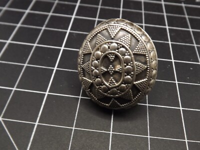 Sterling Silber 925 Azteken Stil Schild Ring Rund