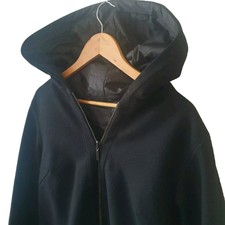 Voyage By Marina Rinaldi Wool/ Cashmere Reversible Black Hooded Coat Size 27