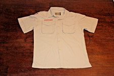 Boy Scouts of America BSA Youth Shirt Tan Large Vented Poly Microfiber Plain