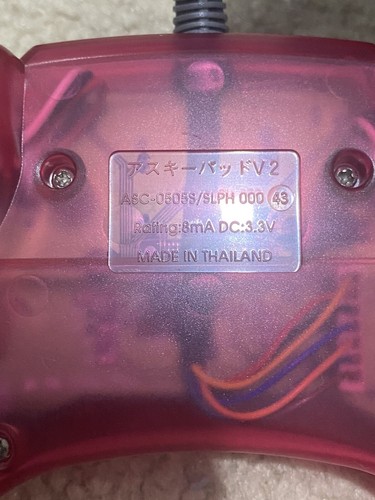 Playstation 2 PS2 PlayStation ASCII Pad V2 Clear Red Controller pad Tested Work - Picture 7 of 7