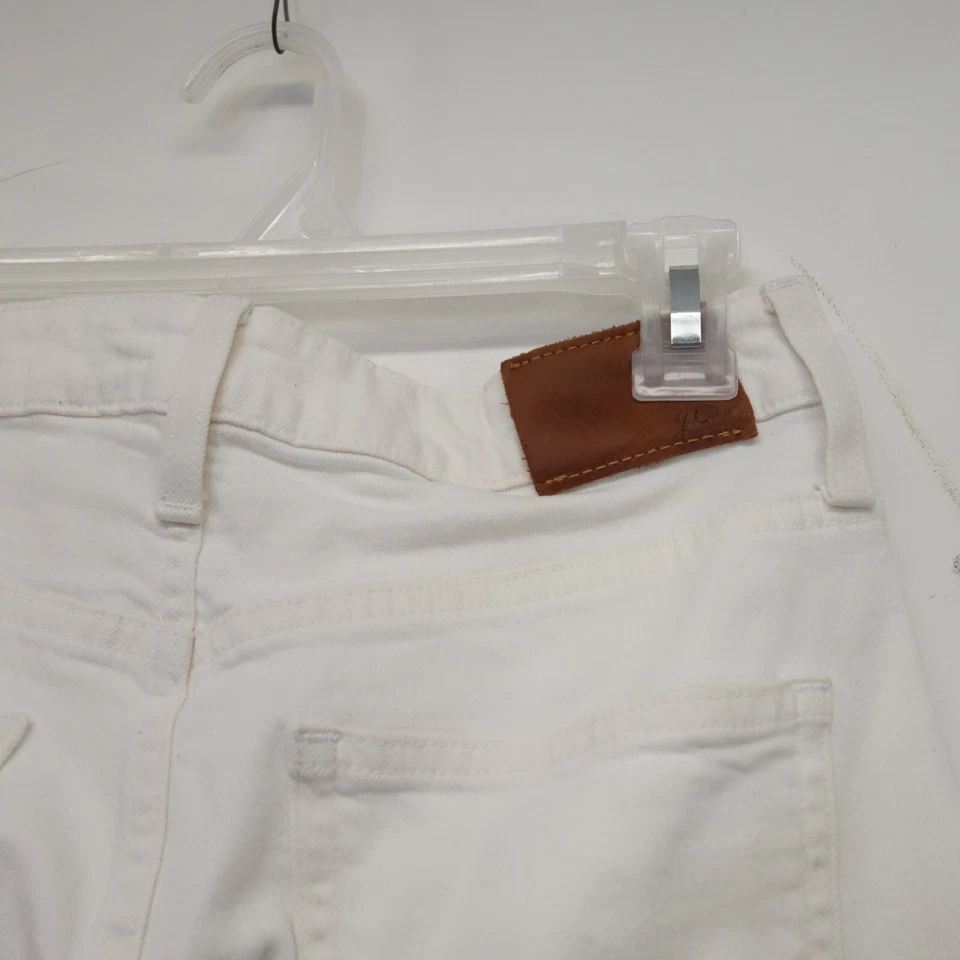 J.Crew Womens 70s White Slim Skinny Flared Cotton Stretch Denim Jeans Sz 27 x 34 - Image 4 of 4