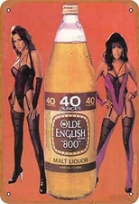old english 800 model malt liquor metal tin sign Beer Malt Liquor Beer Aluminum 