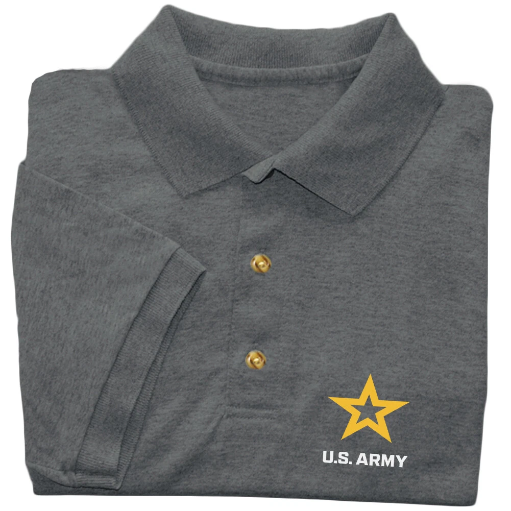 Army Polo Shirt Mens Army Gear Gifts Collared Shirt Men Apparel Clothing
