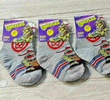Teenage Mutant Ninja Turtles Boys Size 4-5.5 Safety Toe Socks 3 Pair
