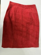 Vintage Red Suede 100 Leather Skirt Sz 8 Rock Creek Timeless Chic