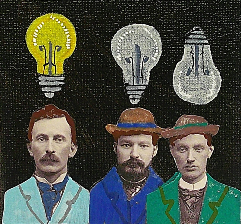 Frank and His Dumb Ideas 3x3 Canvas Folk Art Naive Potocki