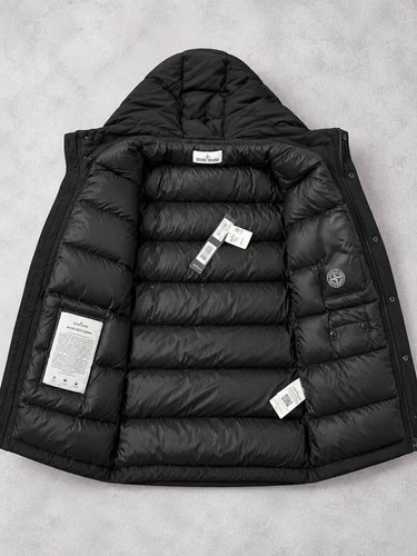 New Stone Island Micro Reps Down Parka Jacket – Black, Size L image 11