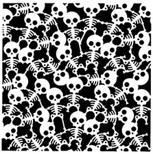 Really Great Stencils, Scary Skeletons, 6x6", Halloween, Background, Bones, Eyes