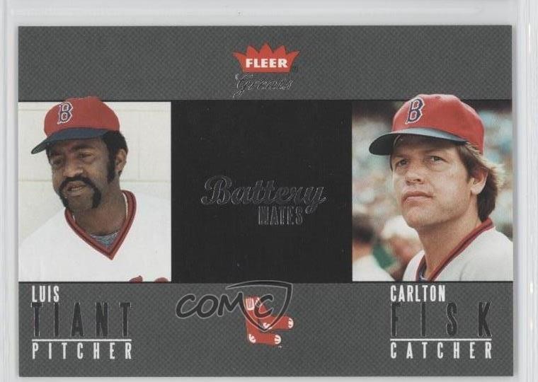 2004 Fleer Greats of the Game Battery Mates Luis Tiant Carlton Fisk HOF 0j5
