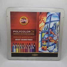 Koh-I-Noor Polycolor 24 Colored Pencils Tin Set – Used, Complete