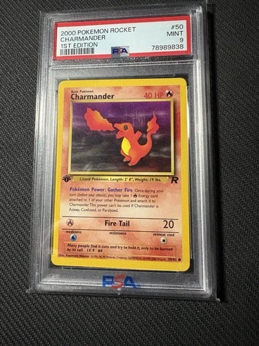 2000 POKEMON ROCKET 1ST EDITION #50 CHARMANDER PSA 9