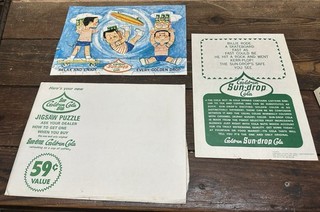 Original Rare NOS Vintage SUN DROP GOLDEN GIRL COLA Sign Puzzle Soda Minty Nice