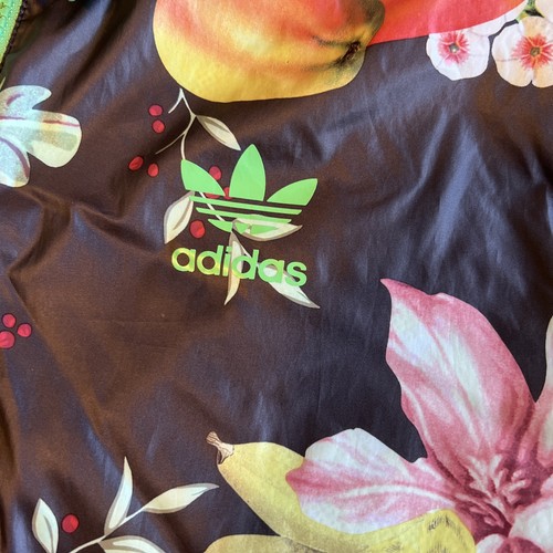 adidas Farm Rio Jacket Womens Small Floral Fruit Zip Windbreaker Trefoil - Picture 2 of 12