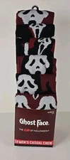 GHOSTFACE Bioworld Horror Men's 6 Pack Crew Socks Size 8-12 NEW