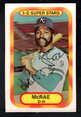 1977 Kellogg's 3-D Super Stars Card #10 Hal McRae Kansas City Royals VG+