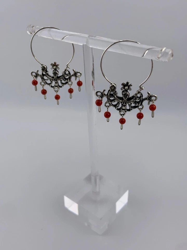 Di Rienzo Giuseppe Gioielli Orecchini di Scanno Circeglie con Coralli - Immagine 2 di 2