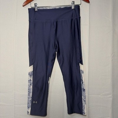 Under Armour Leggings Navy Tie Dye HeatGear Compression Crop Athletic Pants