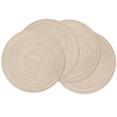 Round Braided Placemats Set of 4 Round Table Mats for Dining Tables 15 inch N...