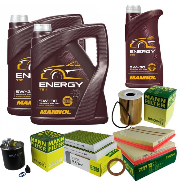Mann Inspektionspaket 11L Mannol Energy 5W-30 FüR Mercedes W221 S 420 Cdi/S 450-image