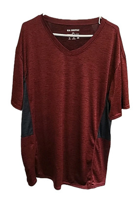 Real Essentials Men's Short Sleeve Vneck Shirt. Red. Sz Xxl