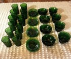 New Listing36 Piece Vintage Anchor Hocking Emerald Green "Sandwich," Style Glassware