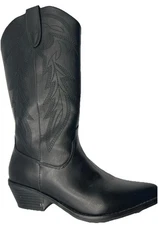 Madden Girl Redford Slip On Fashion Comfort Western Boots Black Cowboy 1229R
