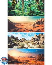 Breling 4 Pcs 30 x 11.8 Inch Reptile Habitat Background with Nano Glue Gobi S