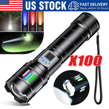 35000000 Lumen Super Bright LED Tactical Flashlight Rechargeable Work Light Lot