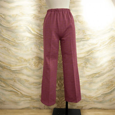 Vintage 1970s High Waisted Pants Pink Straight Wide Leg 24  -25  XS S