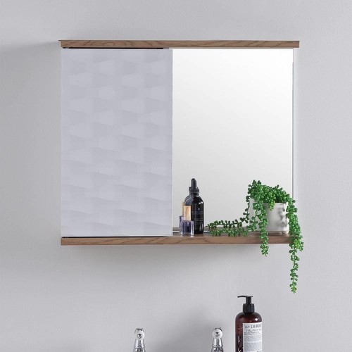 Habitat Zander Mirrored Bathroom Cabinet White 51.7 x 60 x 15 cm - Picture 1 of 7