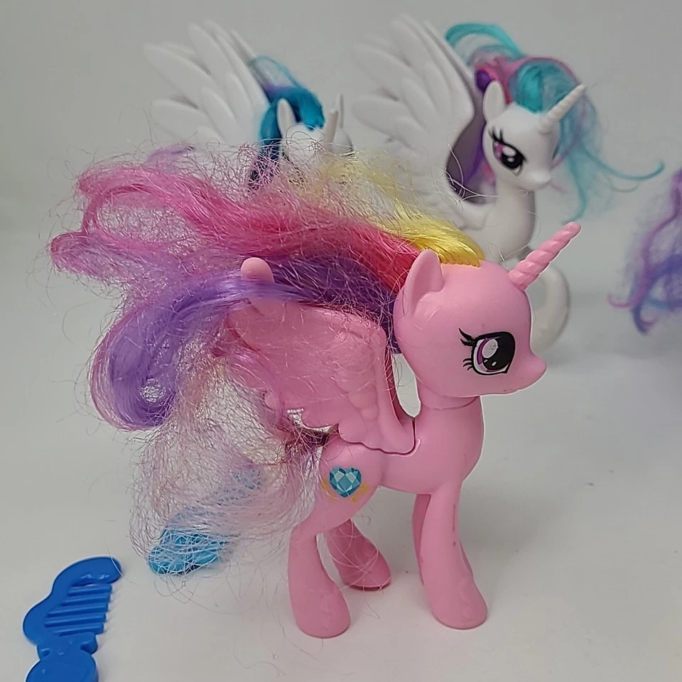 My Little Pony Hasbro 2016 Lot Of 6 Princess Cadance, Celestia, Luna Brushable - Image 3 of 4