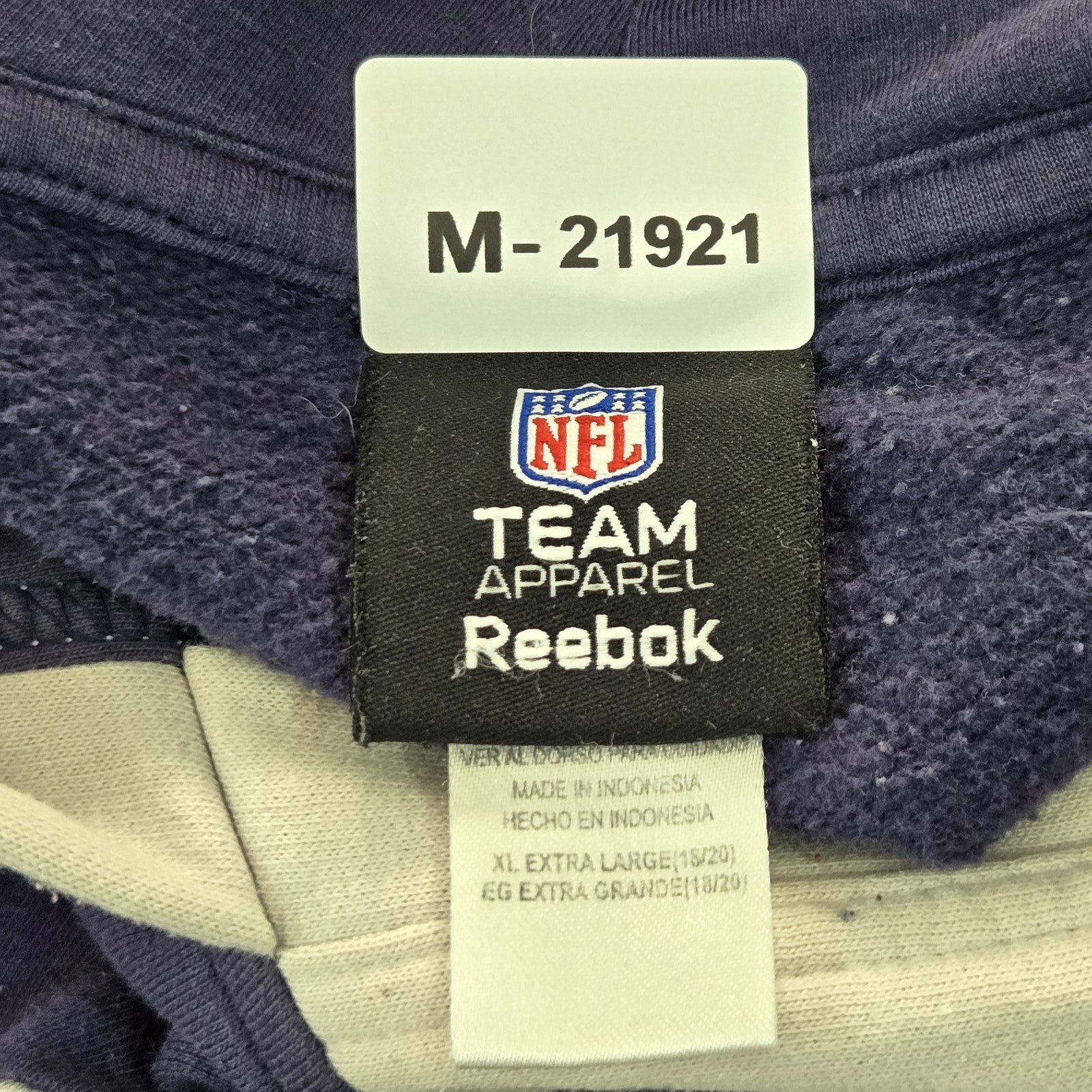 New England Patriots Men Hoodie XL Navy Reebok Y2K Fleece Team Logo thumbnail 2