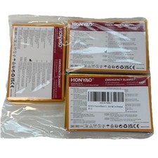 Emergency Blanket Foil 3-Pack Space Survival Thermal Sports Shock Silver / Gold