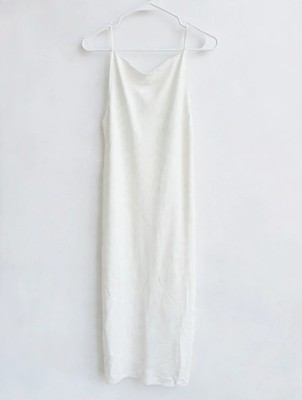 COS Ivory Draped Cowl Neck Slip Midi Dress White Sz L