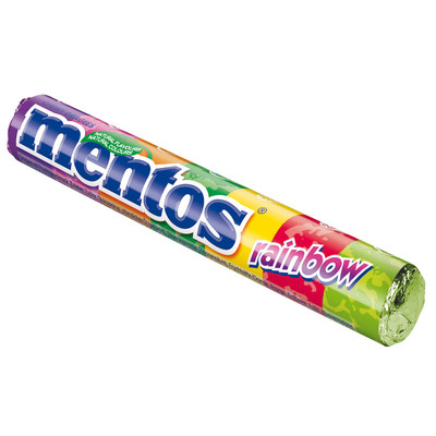 (26,32 /1kg) Mentos Rainbow, Kau-Bonbon, Dragee, 38g Rolle