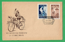 POLAND/POLSKA ~ 7th PEACE CYCLE RACE INSCR  2-17 MAJ 1954 ~ 29th APRIL 1954