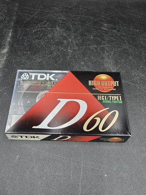TDK D60 High Output Superior Normal Bias Blank Audio Cassette Tape NEW VTG 