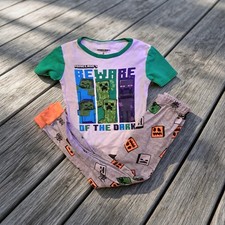 Boys Size 8 Pajamas Pants Shirt Minecraft Two Piece